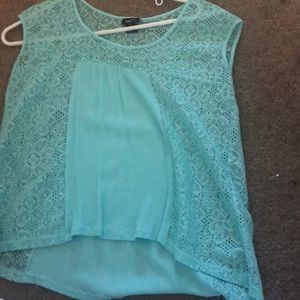 Blue see-through fabric